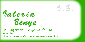 valeria benye business card